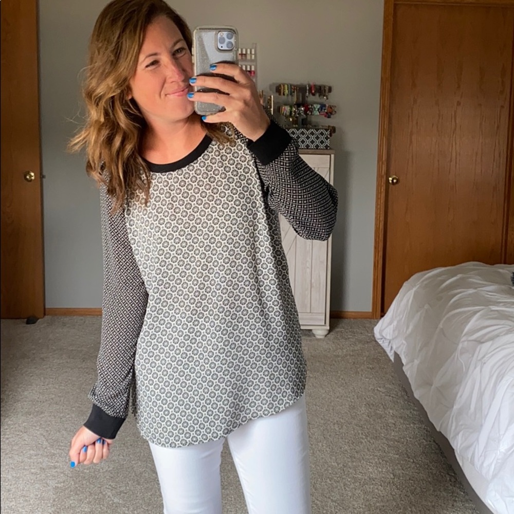 Loft Black and White Top